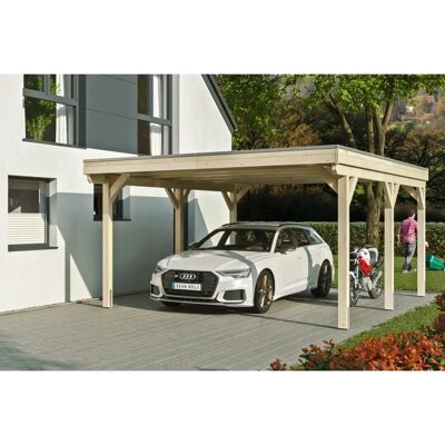 SKANHOLZ Grunewald Carport - Flachdach, 427x554cm, Beige SKANHOLZ Grunewald Carport - Flachdach, 427x554cm, Beige