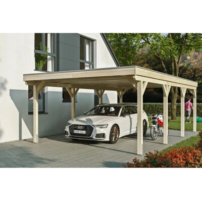 SKANHOLZ Grunewald Carport - Flachdach, 427x796 cm, beige SKANHOLZ Grunewald Carport - Flachdach, 427x796 cm, beige