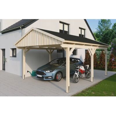 SKANHOLZ Fichtelberg Beiger Carport - Satteldach 26.26m² SKANHOLZ Fichtelberg Beiger Carport - Satteldach 26.26m²