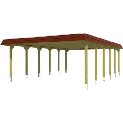 SKAN HOLZ Carport Spreewald - Grün, 585x893cm, Aluminiumdach SKAN HOLZ Carport Spreewald - Grün, 585x893cm, Aluminiumdach
