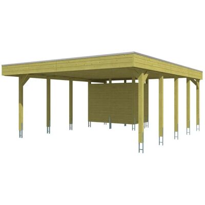 SkanHolz Friesland Carport Set 4 - Grün - Imprägniert - 2 Fahrzeuge SkanHolz Friesland Carport Set 4 - Grün - Imprägniert - 2 Fahrzeuge