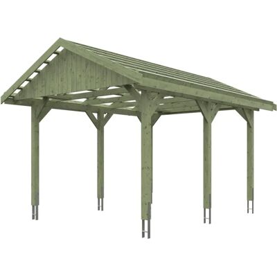 Skanholz Wallgau Carport - Grün, 380x500cm, 1 Fahrzeug Skanholz Wallgau Carport - Grün, 380x500cm, 1 Fahrzeug