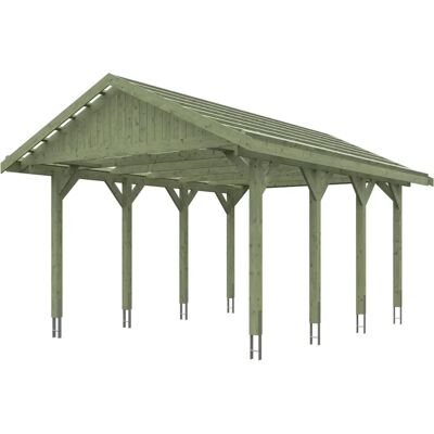 Skanholtz Wallgau Carport - Imprägniert, 430x600cm, Grün Skanholtz Wallgau Carport - Imprägniert, 430x600cm, Grün