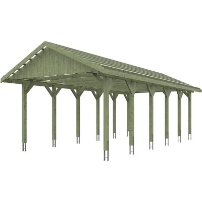 Skanholtz Wallgau Carport - 430x900cm, grün, mit Dachlattung - Carport Skanholtz Wallgau Carport - 430x900cm, grün, mit Dachlattung - Carport