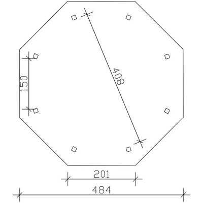 SKANHOLZ Nice 2 Gartenpavillon - Achteckig, 484cm, unbehandelt, 8 Pfosten SKANHOLZ Nice 2 Gartenpavillon - Achteckig, 484cm, unbehandelt, 8 Pfosten