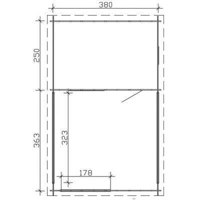 Skanholz Alicante 3 Gartenhaus - Holz, Beige, 380x613cm Skanholz Alicante 3 Gartenhaus - Holz, Beige, 380x613cm