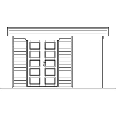 SKANHOLZ Venlo 2 Gartenhaus - Nordisches Fichtenholz - 28mm Wände - Flachdach - 9,5m² SKANHOLZ Venlo 2 Gartenhaus - Nordisches Fichtenholz - 28mm Wände - Flachdach - 9,5m²