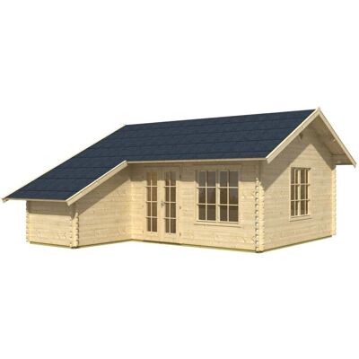 SKANHOLZ Esbjerg Gartenhaus - Nordisches unbehandeltes Holz, 3 Räume, 45mm Wände SKANHOLZ Esbjerg Gartenhaus - Nordisches unbehandeltes Holz, 3 Räume, 45mm Wände