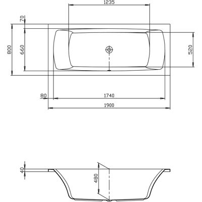 Hoesch Largo Rechthoekige Badkuip - 190x80 cm Wit Hoesch Largo Rechthoekige Badkuip - 190x80 cm Wit