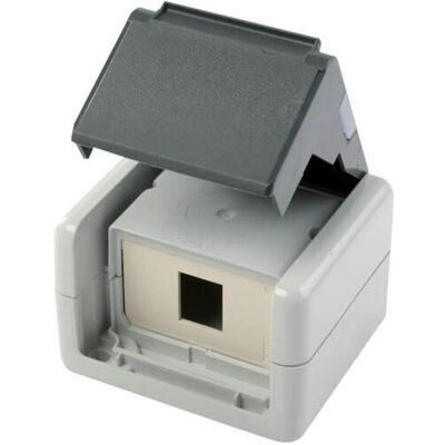 Telegärtner H02000A0069 Network Socket Outlet - Wall Mount, IP44, Grey Telegärtner H02000A0069 Network Socket Outlet - Wall Mount, IP44, Grey