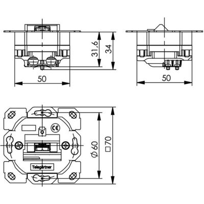 Telegärtner Netzwerkwanddose - J00020A0506 - Modular, IP20, RJ45 Telegärtner Netzwerkwanddose - J00020A0506 - Modular, IP20, RJ45