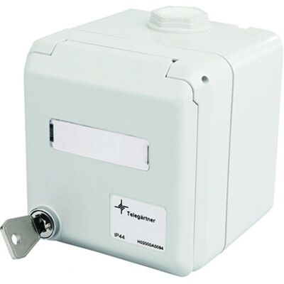 Telegärtner H02000A0094 Grå udgangsbox - IP44, låsbar, 2xAMJ/UMJ Telegärtner H02000A0094 Grå udgangsbox - IP44, låsbar, 2xAMJ/UMJ