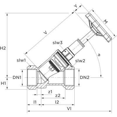 Aalberts DIN-Freistromventil - T-Max 90°C, PN16, Innengewinde Aalberts DIN-Freistromventil - T-Max 90°C, PN16, Innengewinde
