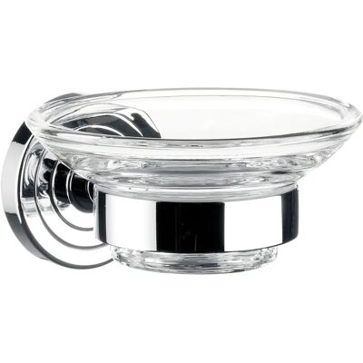 Emco - Soap Holder Polo - Cristal Clear - 106mm Diameter - Wall Mount Emco - Soap Holder Polo - Cristal Clear - 106mm Diameter - Wall Mount