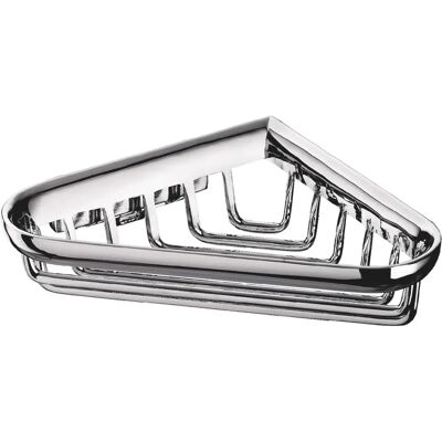 Emco Model 354500100 - Chrome Wall-Mounted Shower Shelf with Corner Soap Basket Emco Model 354500100 - Chrome Wall-Mounted Shower Shelf with Corner Soap Basket
