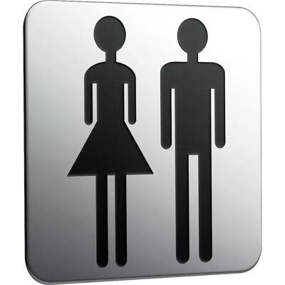 Emco System 2 Türschild - Chrom - Damen und Herren - Türschild Emco System 2 Türschild - Chrom - Damen und Herren - Türschild