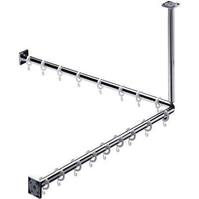 Emco 358700120 Chrom Duschvorhangstangen-Set - System 2 Emco 358700120 Chrom Duschvorhangstangen-Set - System 2