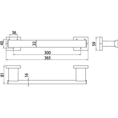 Barra de Apoyo Emco Loft - 300mm Montaje en Pared Cromo Barra de Apoyo Emco Loft - 300mm Montaje en Pared Cromo