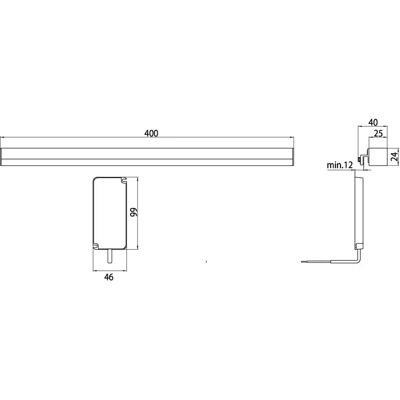 Emco LED-Spiegelklemmleuchte - chrom - 400 mm - IP20 - Waagerecht - Produkttyp Emco LED-Spiegelklemmleuchte - chrom - 400 mm - IP20 - Waagerecht - Produkttyp