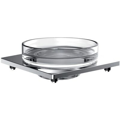 Emco - Porte-savon en verre cristal pour garde-corps - Accessoire de salle de bain Emco - Porte-savon en verre cristal pour garde-corps - Accessoire de salle de bain