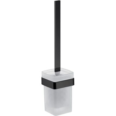 Emco Loft Toilet Brush Set - Satin Crystal Glass, Black, Wall-Mounted Emco Loft Toilet Brush Set - Satin Crystal Glass, Black, Wall-Mounted