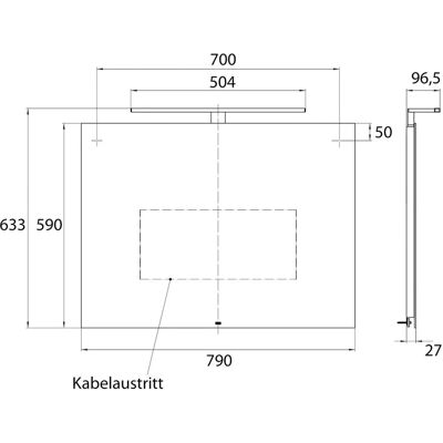 Emco LED-Lichtspiegel - Sensor, 790x590mm, MEE-Serie Emco LED-Lichtspiegel - Sensor, 790x590mm, MEE-Serie
