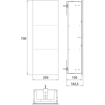 Emco Asis Pures Schrankmodul - Unterputz - Schwarz-matt - 730mm Emco Asis Pures Schrankmodul - Unterputz - Schwarz-matt - 730mm