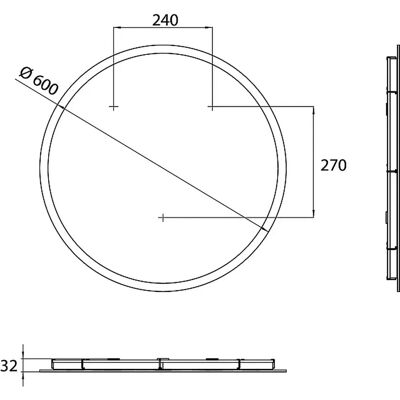 Emco Silber LED-Spiegel - 600mm Rund, Raumsteuerung, Minimalistisch Emco Silber LED-Spiegel - 600mm Rund, Raumsteuerung, Minimalistisch