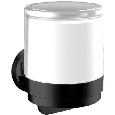Emco Round Liquid Soap Dispenser - Wall Mount, Satin Glass, One-Hand Operation Emco Round Liquid Soap Dispenser - Wall Mount, Satin Glass, One-Hand Operation