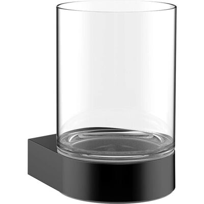 Emco Flow Glashalter - Schwarz - Glasaufhängung, Kristallglas, Wandmontage Emco Flow Glashalter - Schwarz - Glasaufhängung, Kristallglas, Wandmontage