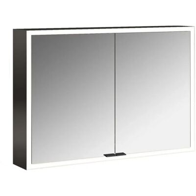 Emco Schwarzer LED-Spiegelschrank - 1000mm, 2 Türen, Verstellbare Regale Emco Schwarzer LED-Spiegelschrank - 1000mm, 2 Türen, Verstellbare Regale
