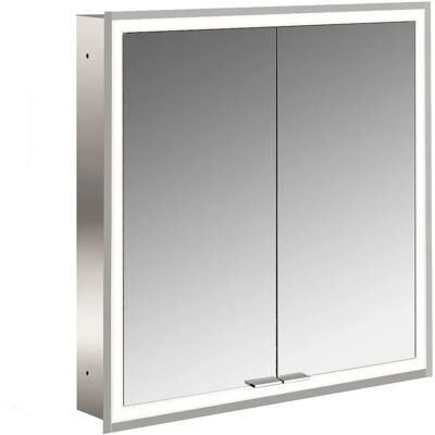 Emco Prime Facelift Spiegelschrank - 600mm, 2 Türen, Aluminium/Weiß Emco Prime Facelift Spiegelschrank - 600mm, 2 Türen, Aluminium/Weiß