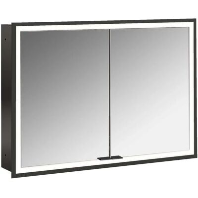 Emco Spiegelschrank - 1000mm, 2 Türen, Schwarz, LED-Beleuchtung Emco Spiegelschrank - 1000mm, 2 Türen, Schwarz, LED-Beleuchtung