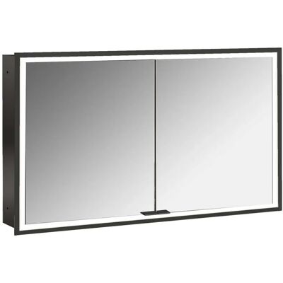 Emco Schwarz/Spiegel LED-Spiegelschrank - 1200mm - 2 Türen - Unterputz - Badmöbel Emco Schwarz/Spiegel LED-Spiegelschrank - 1200mm - 2 Türen - Unterputz - Badmöbel