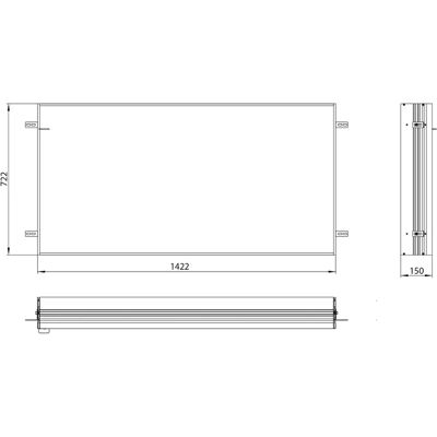 Emco Prime Facelift Spiegelkabinettrahmen - Aluminium, 1400mm Emco Prime Facelift Spiegelkabinettrahmen - Aluminium, 1400mm