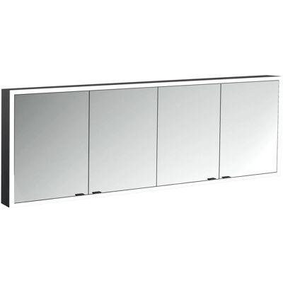 Emco Prime Facelift Badezimmerschrank - 2000mm, 4 Türen, Schwarz/Spiegel Emco Prime Facelift Badezimmerschrank - 2000mm, 4 Türen, Schwarz/Spiegel