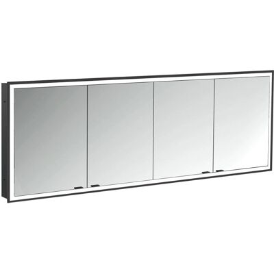 Emco LED-Spiegelschrank - 2000mm, 4 Türen, Schwarz-Silber Emco LED-Spiegelschrank - 2000mm, 4 Türen, Schwarz-Silber