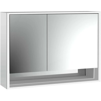 Emco Loft LED Badrumsspiegel mit offener Ablage - 2 Türen, 1000mm, Aluminium Emco Loft LED Badrumsspiegel mit offener Ablage - 2 Türen, 1000mm, Aluminium