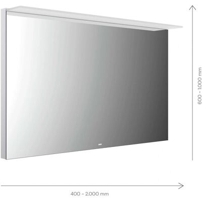 Emco MI 200 Miroir LED - Capteur, Luminosité réglable, 2700K-6500K - Publicité Emco MI 200 Miroir LED - Capteur, Luminosité réglable, 2700K-6500K - Publicité