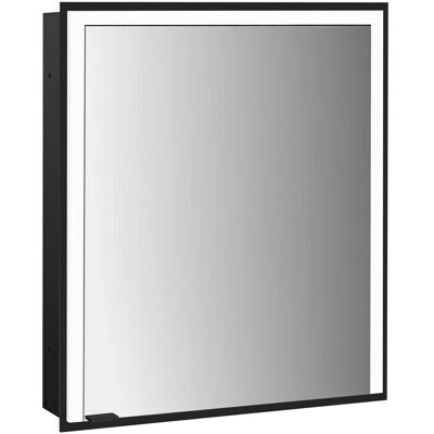 Emco Prime Spiegelschrank - 600mm, Rechtes Scharnier, Einbaumodus - Schwarz/Spiegel Emco Prime Spiegelschrank - 600mm, Rechtes Scharnier, Einbaumodus - Schwarz/Spiegel