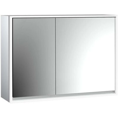 Emco Weiß LED-Badspiegelschrank - 1000mm, 2 Türen, Aufputz Emco Weiß LED-Badspiegelschrank - 1000mm, 2 Türen, Aufputz