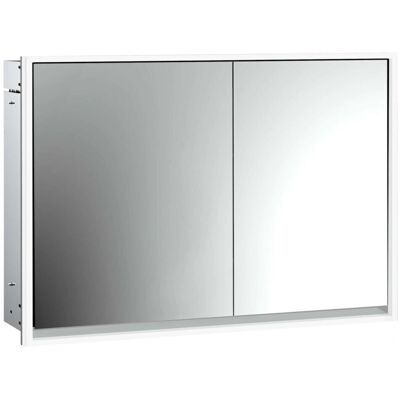 Emco LED-Badezimmerspiegel mit Schrank - 1000mm, 2 Türen, Weiß/Aluminium Emco LED-Badezimmerspiegel mit Schrank - 1000mm, 2 Türen, Weiß/Aluminium