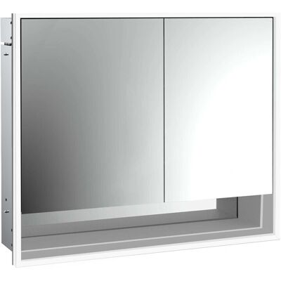 Emco Badezimmer Schrank - LED Spiegel, 800mm, 2 Türen, Weiß/Aluminium Emco Badezimmer Schrank - LED Spiegel, 800mm, 2 Türen, Weiß/Aluminium