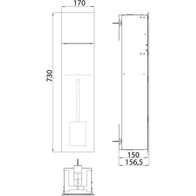 Kronenbach - Cube WC-Modul 73 - Glas - Rechts - Toilettenaufbewahrung Kronenbach - Cube WC-Modul 73 - Glas - Rechts - Toilettenaufbewahrung