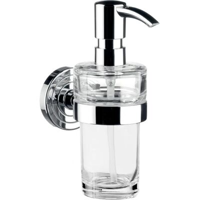 Emco Polo Liquid Soap Dispenser - Wall Mount, Crystal Glass, Metal Emco Polo Liquid Soap Dispenser - Wall Mount, Crystal Glass, Metal