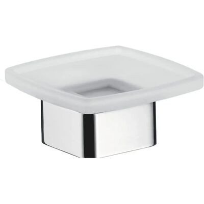 Emco Loft Soap Holder - Satin Crystal Glass, Chrome, Wall Mount Emco Loft Soap Holder - Satin Crystal Glass, Chrome, Wall Mount