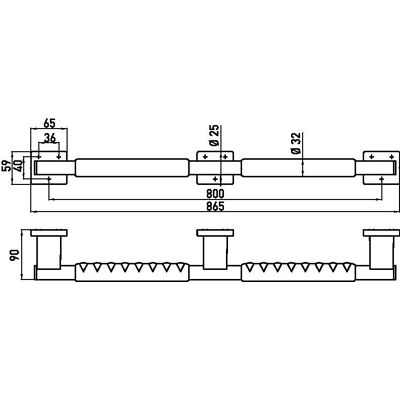Emco System 2 Haltegriff - 865mm, Chrom/Schwarz Emco System 2 Haltegriff - 865mm, Chrom/Schwarz