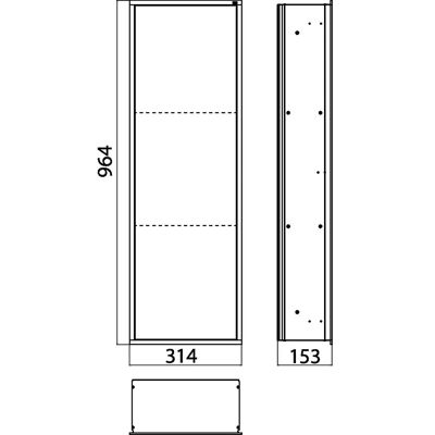 Emco asis Wandmontage Schrank - 964mm, chrom / schwarz Emco asis Wandmontage Schrank - 964mm, chrom / schwarz