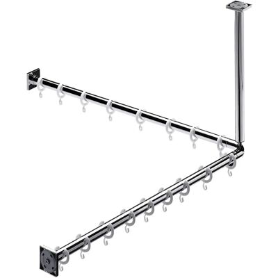 Ensemble de rideau de douche emco system 2 - chromé, 800mm, 2 barres, 16 anneaux Ensemble de rideau de douche emco system 2 - chromé, 800mm, 2 barres, 16 anneaux