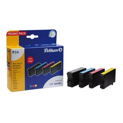 Pelikan P24 - Pack de 4 - Noir, Cyan, Magenta, Jaune - Cartouche d'encre Pelikan P24 - Pack de 4 - Noir, Cyan, Magenta, Jaune - Cartouche d'encre
